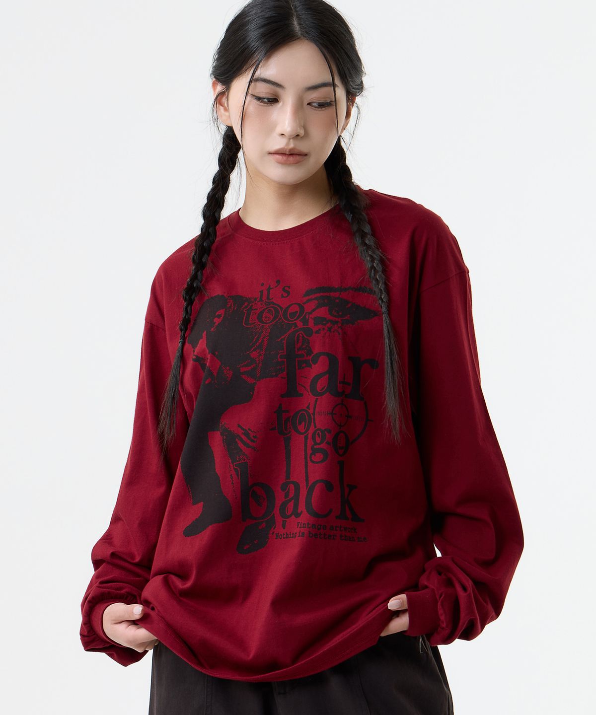 낫띵이즈베럴댄미(NOTHINGISBETTERTHANME) VINTAGE ARTWORK LONG SLEEVE_burgundy