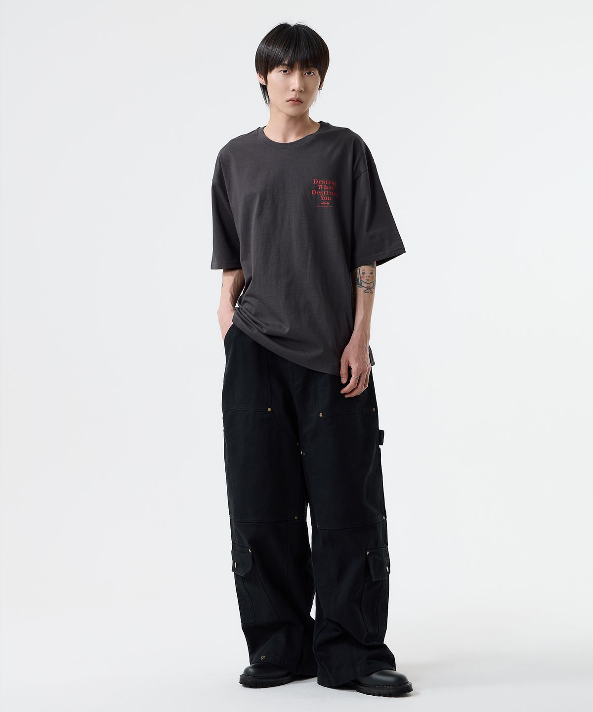 낫띵이즈베럴댄미(NOTHINGISBETTERTHANME) DESTROY TEE_charcoal
