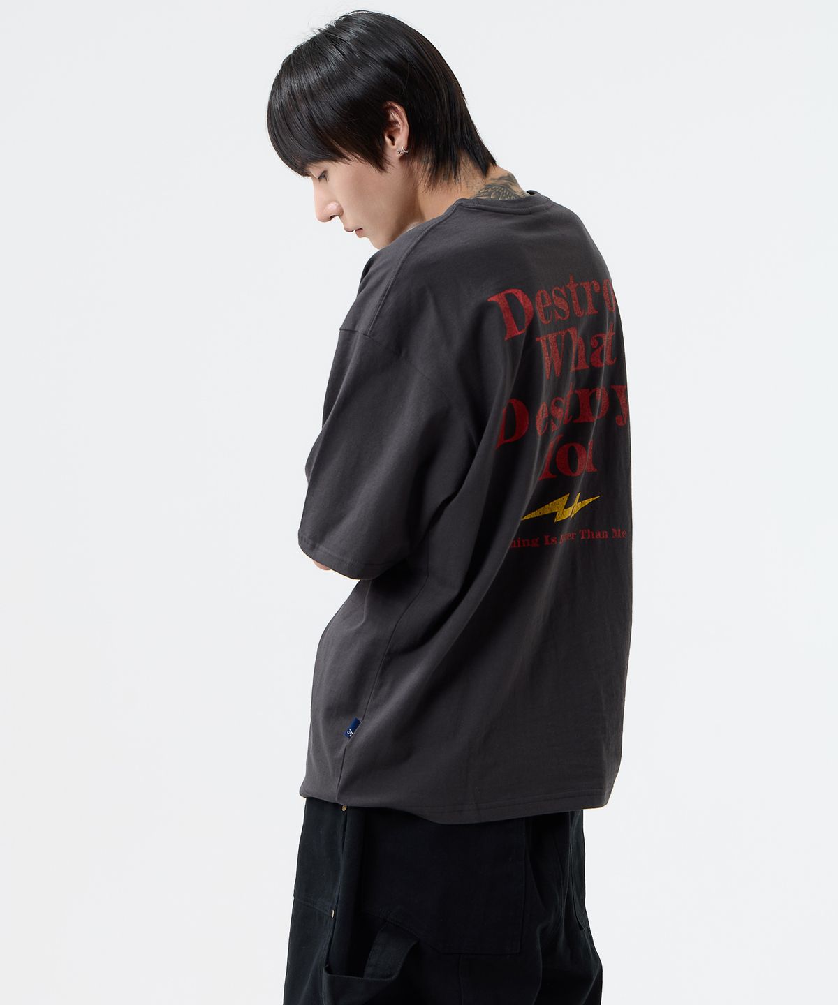 낫띵이즈베럴댄미(NOTHINGISBETTERTHANME) DESTROY TEE_charcoal