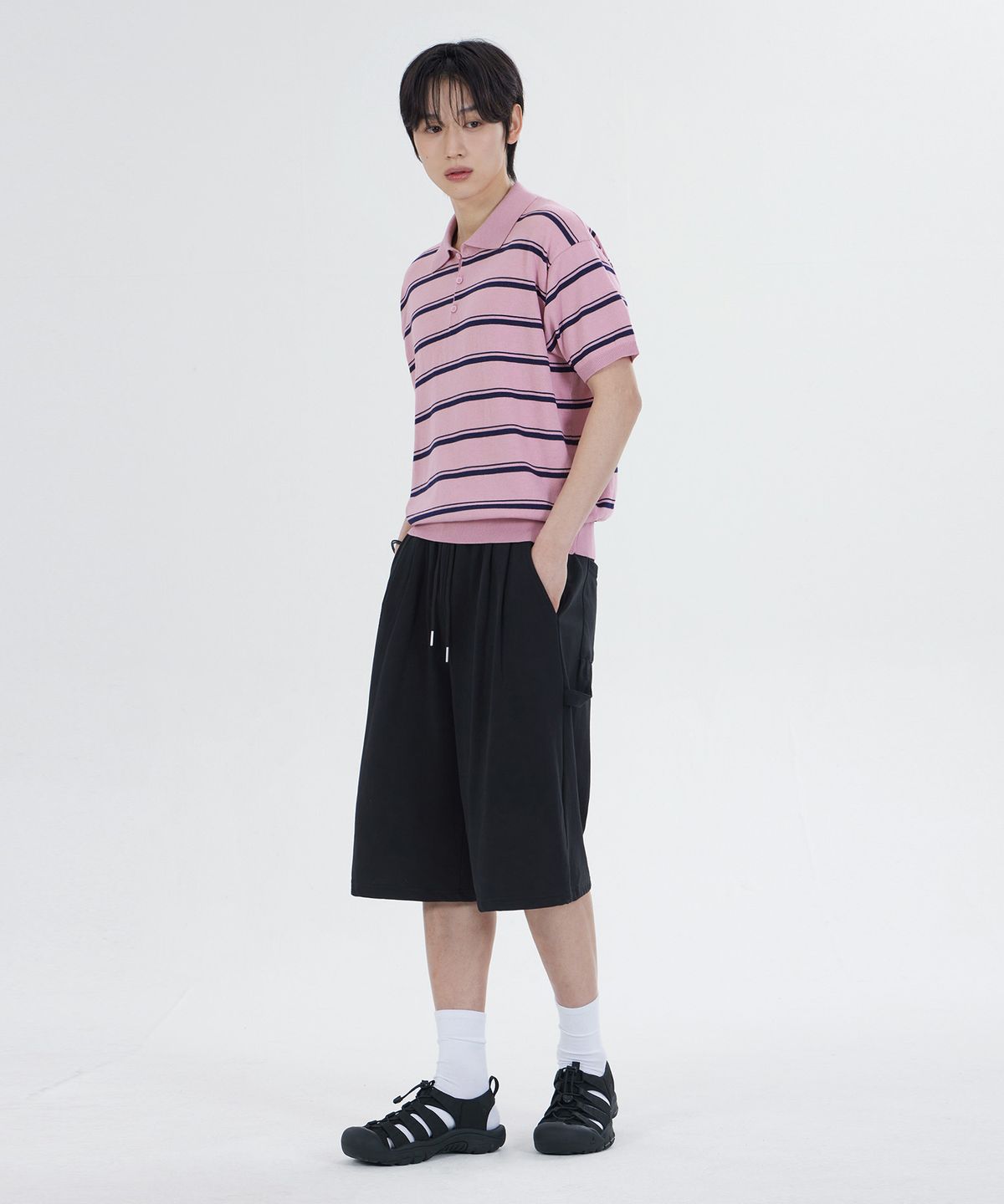 굿라이프웍스(GLW) [unisex] 버뮤다 스웨트 팬츠 블랙