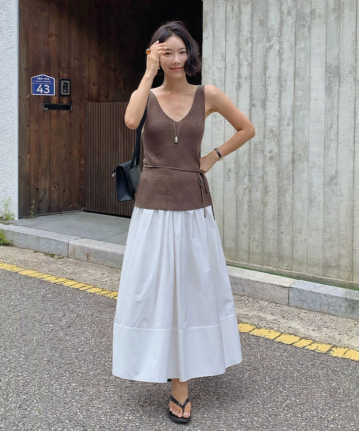 룩캐스트(LOOKAST) 리즈 코튼 플레어 롱 스커트 / LISE COTTON FLARE LONG SKIRT_2colors