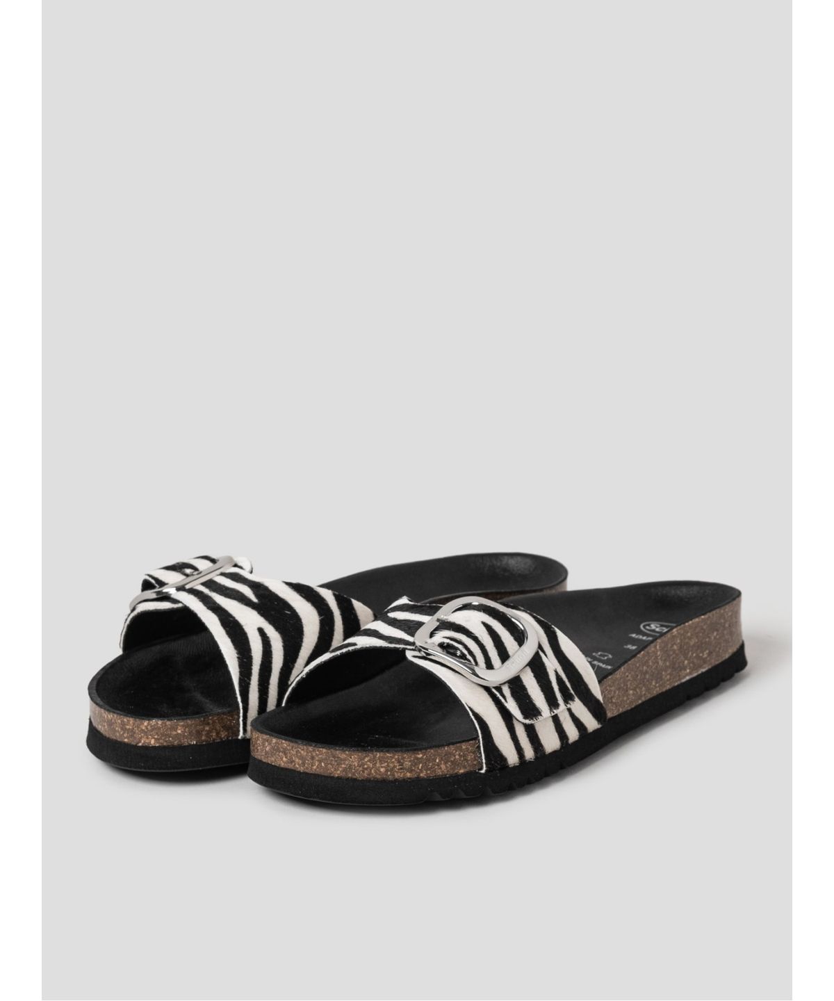 숄(SCHOLL) (WOMEN) 원스트랩 코르크 샌들  화이트 (HH64K2C401)