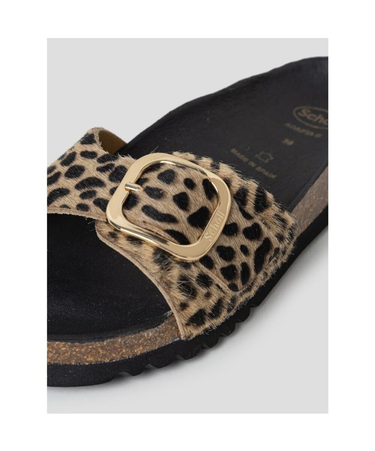 숄(SCHOLL) (WOMEN) 원스트랩 코르크 샌들  브라운 (HH64K2C40D)