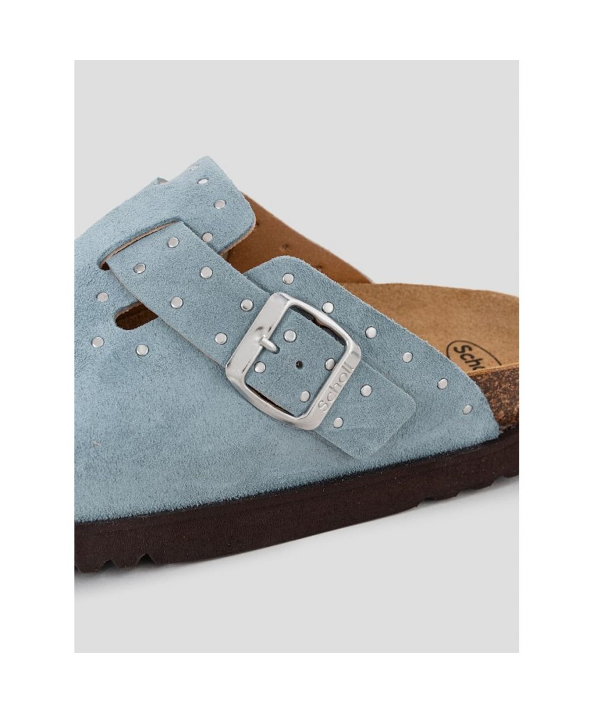 숄(SCHOLL) (WOMEN) 스터드 스웨이드 코르크 크로그  스카이 블루 (HH64K2C70Q)