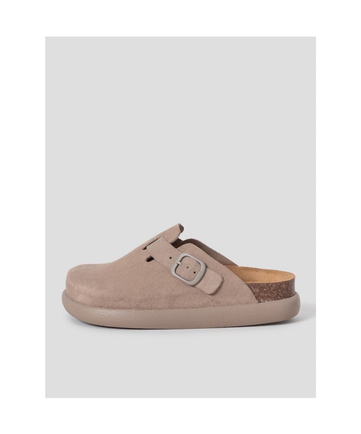 숄(SCHOLL) (WOMEN) 스웨이드 청키솔 코르크 크로그  옐로이시 브라운 (HH64K2C75B)