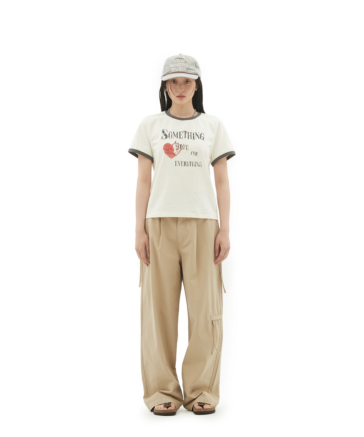 데프가먼츠(DEFGARMENTS) SOMETHING HEART RINGER T-SHIRTS [IVORY]