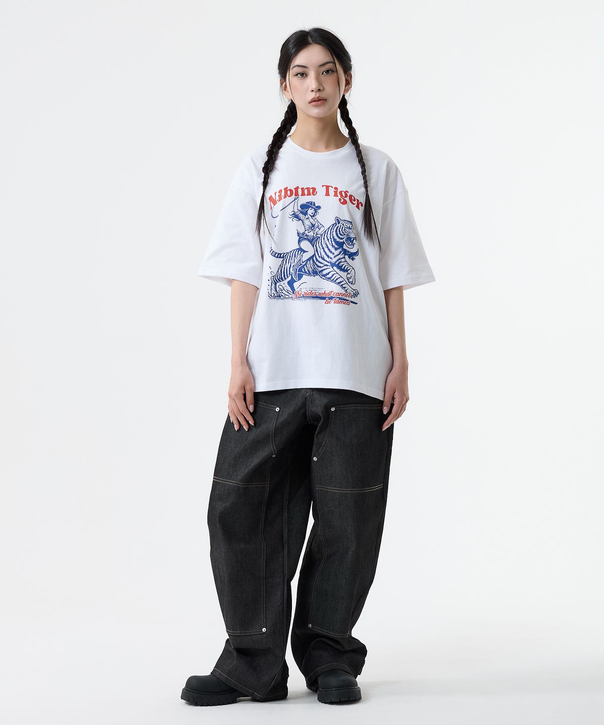 낫띵이즈베럴댄미(NOTHINGISBETTERTHANME) COWGIRL TIGER GRAPHIC TEE_white