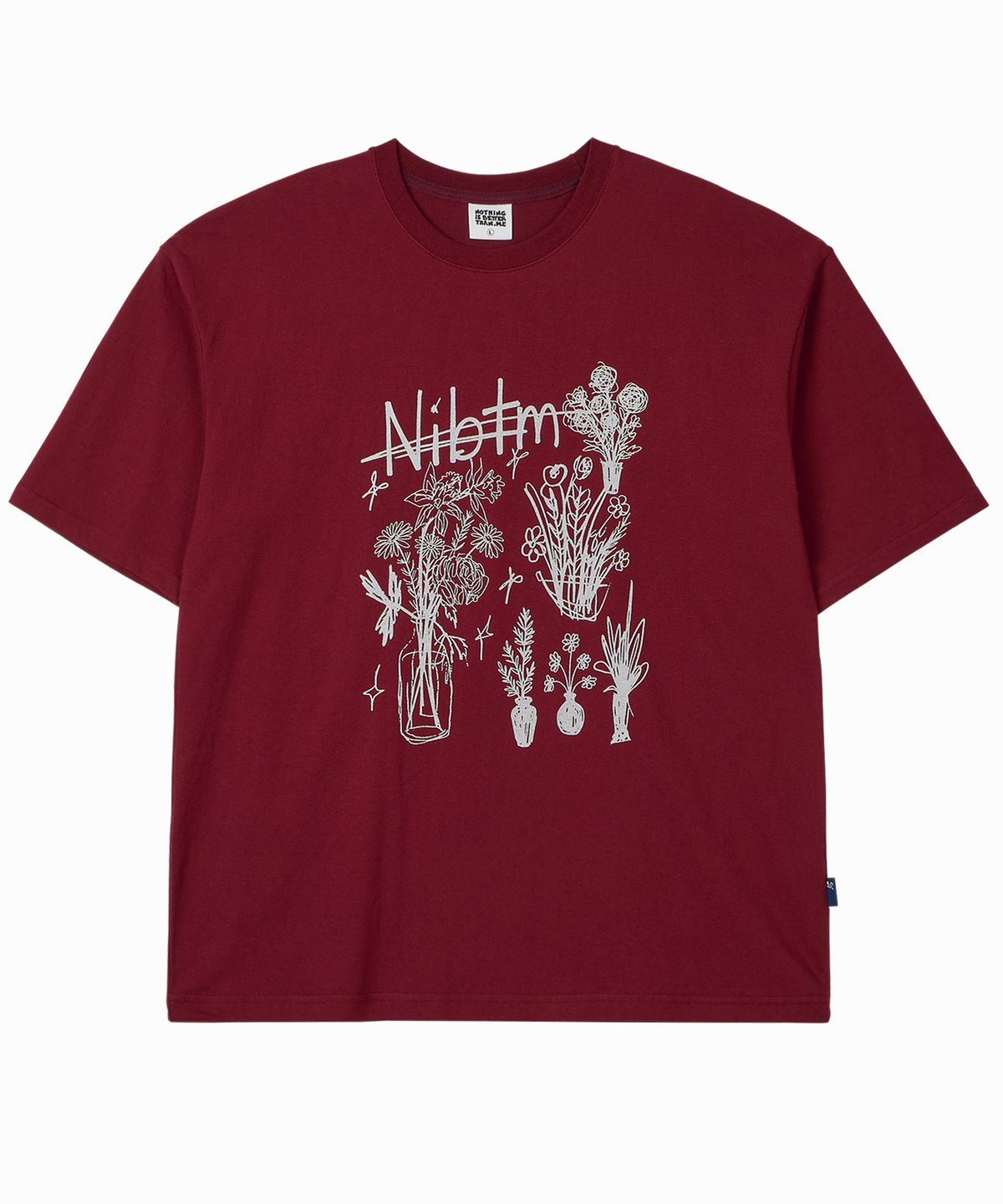 낫띵이즈베럴댄미(NOTHINGISBETTERTHANME) FLOWER SKETCH TEE_burgundy
