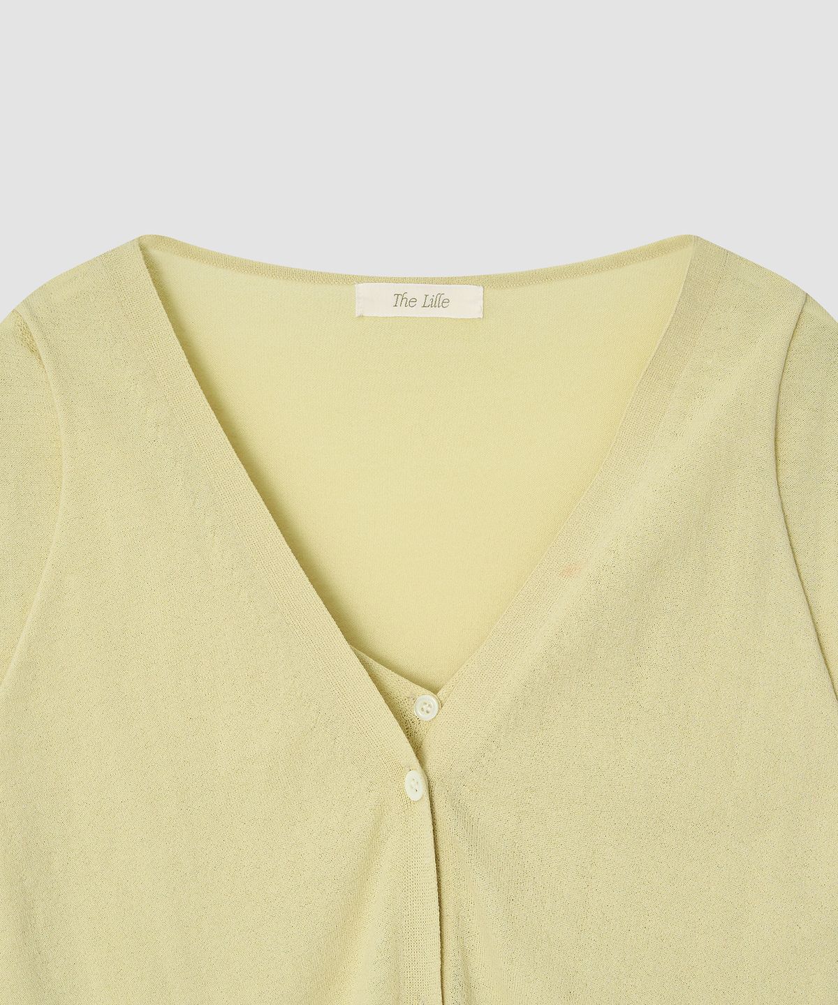 더 릴(THE LILLE) Even Layered Cardigan_Lime
