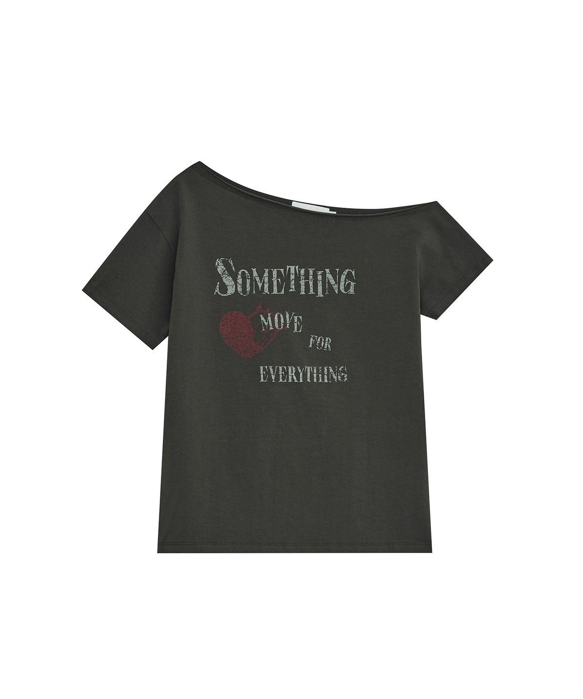 데프가먼츠(DEFGARMENTS) SOMETHING HEART OFF-SHOULDER T-SHIRTS [2COLOR]