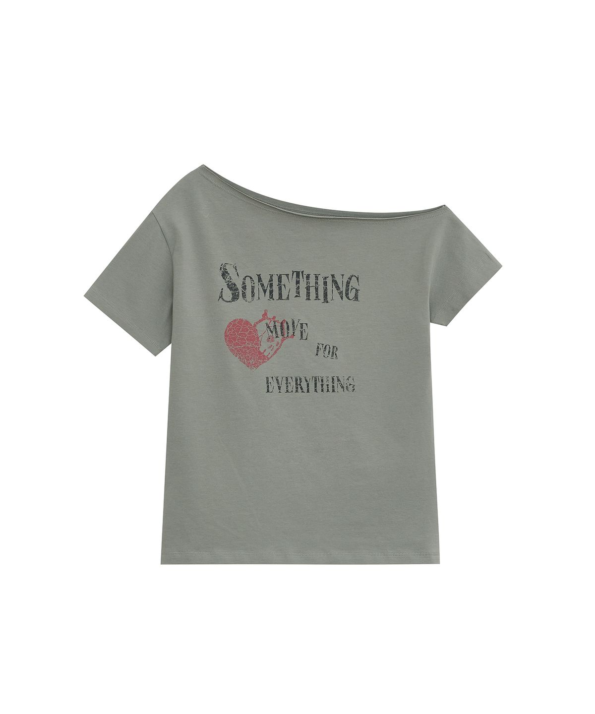 데프가먼츠(DEFGARMENTS) SOMETHING HEART OFF-SHOULDER T-SHIRTS [2COLOR]
