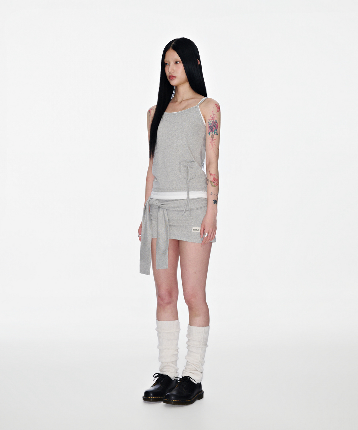 소흘(SOHUL) S Tie-Waist Skirt (그레이)