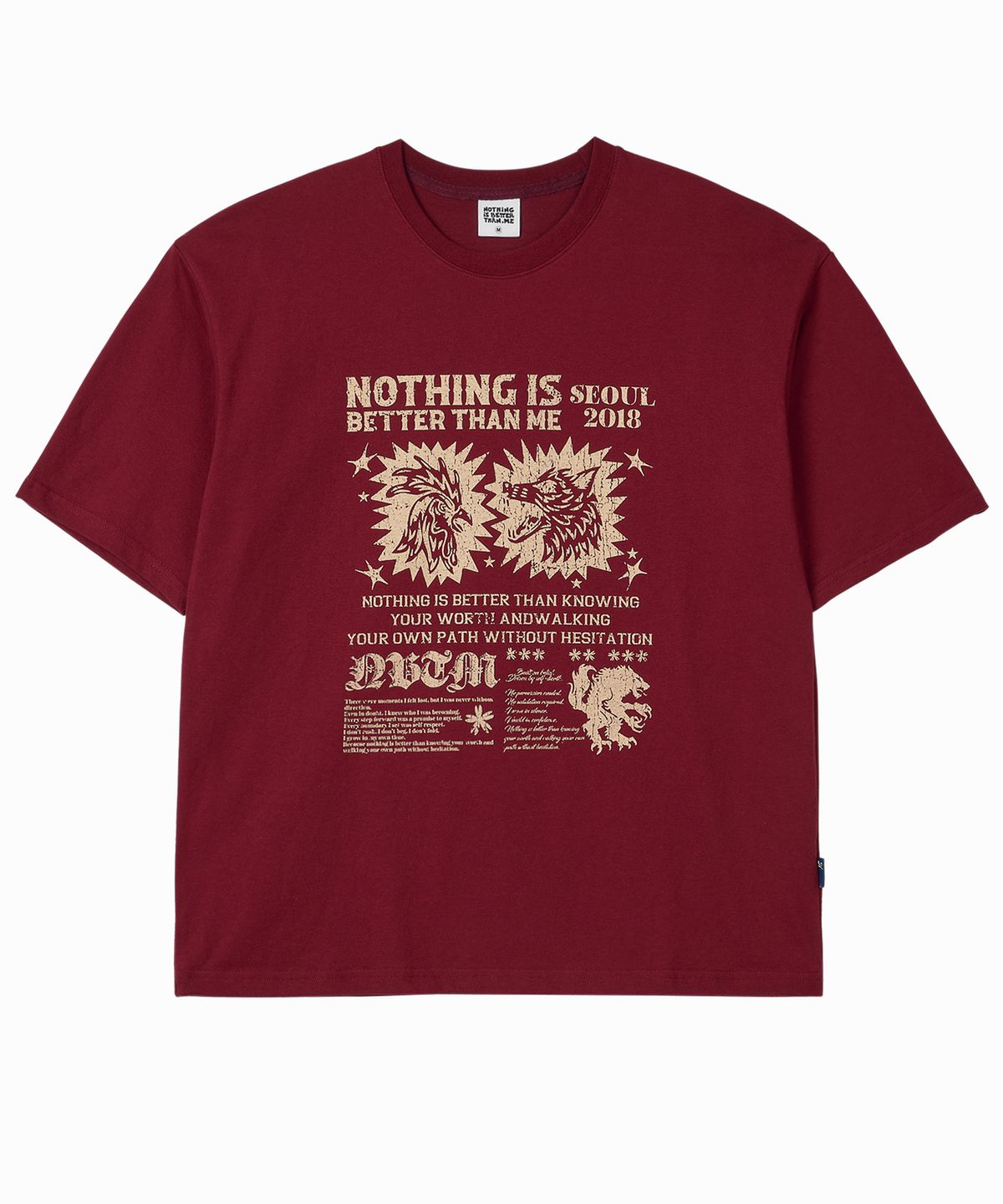 낫띵이즈베럴댄미(NOTHINGISBETTERTHANME) RETRO GRAPHIC TEE_burgundy