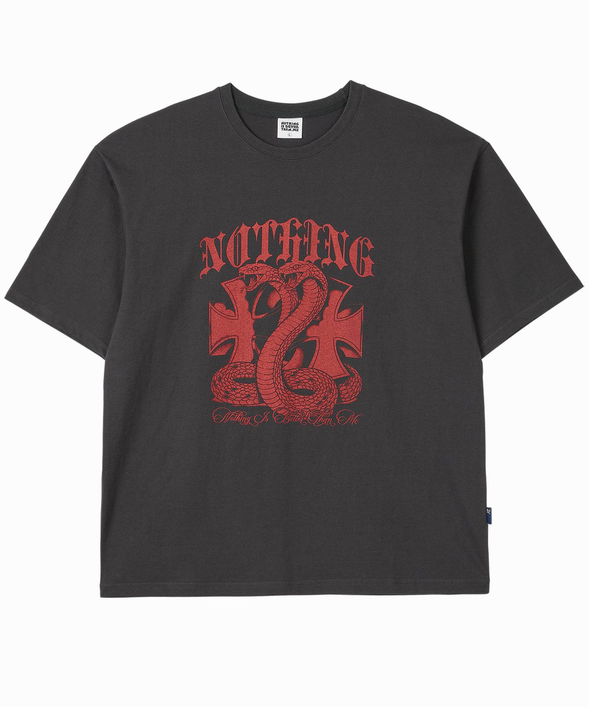 낫띵이즈베럴댄미(NOTHINGISBETTERTHANME) SNAKE GRAPHIC TEE_charcoal