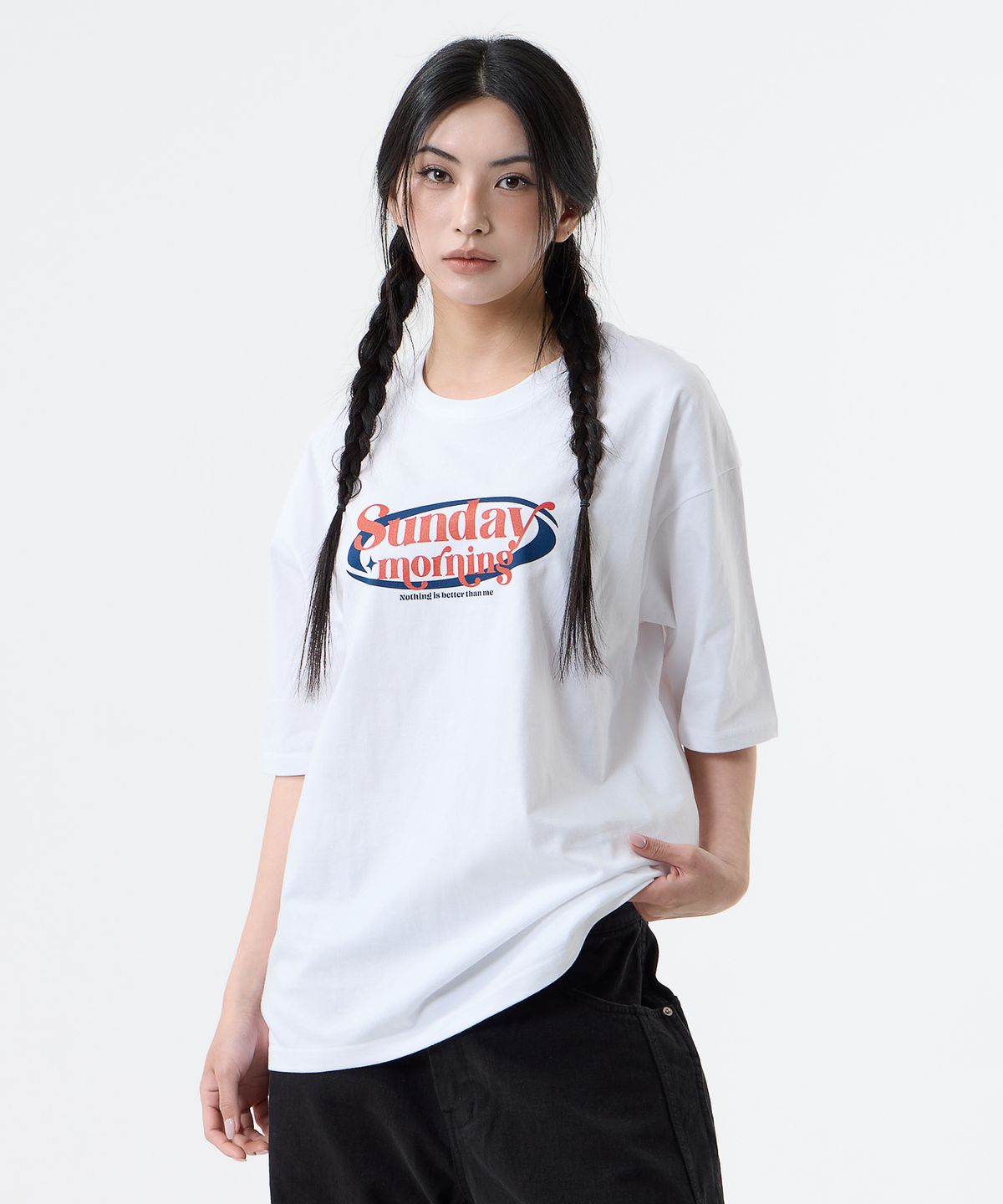 낫띵이즈베럴댄미(NOTHINGISBETTERTHANME) SUNDAY MORNING TEE_white