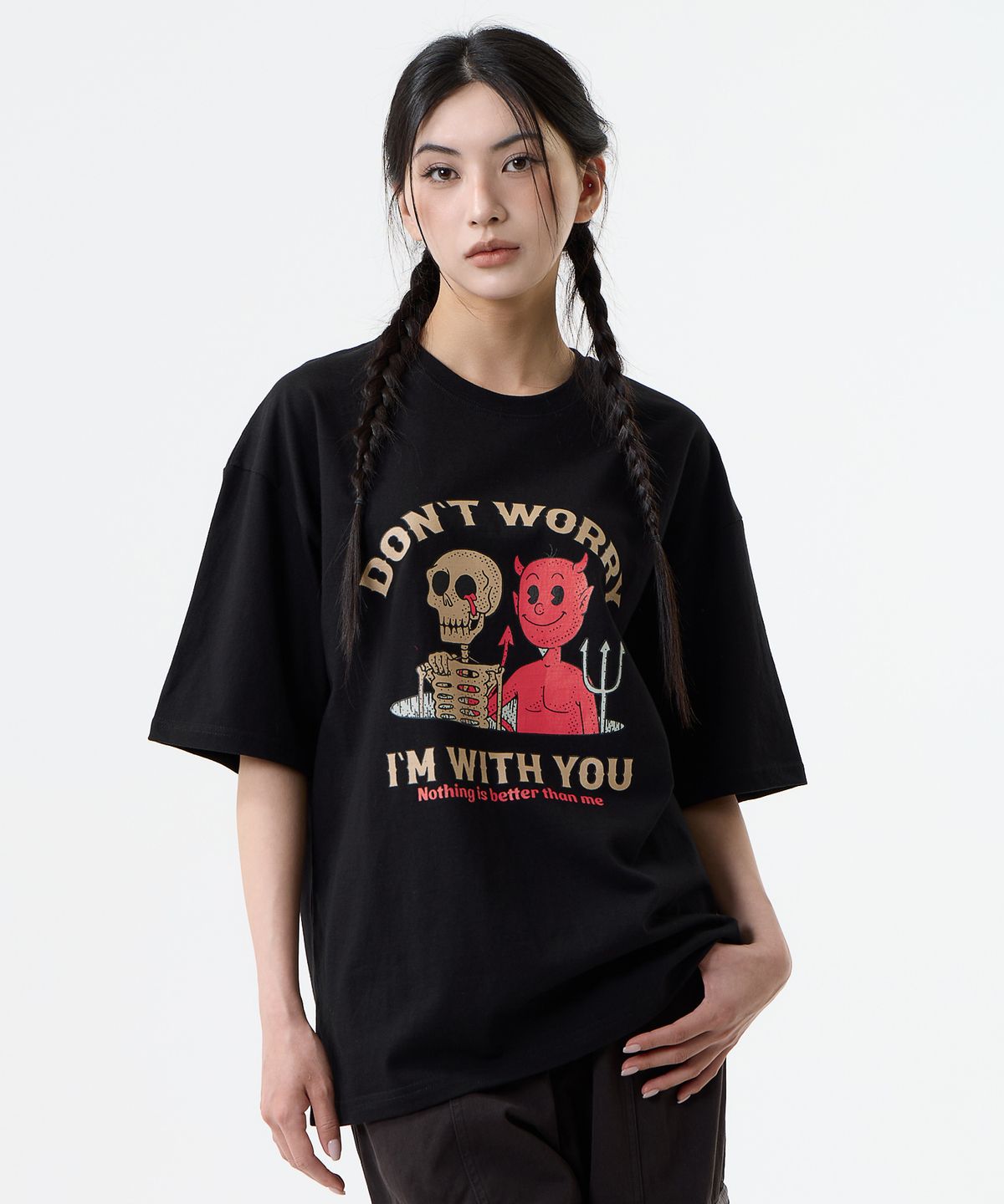 낫띵이즈베럴댄미(NOTHINGISBETTERTHANME) SKULL DEVIL TEE_black