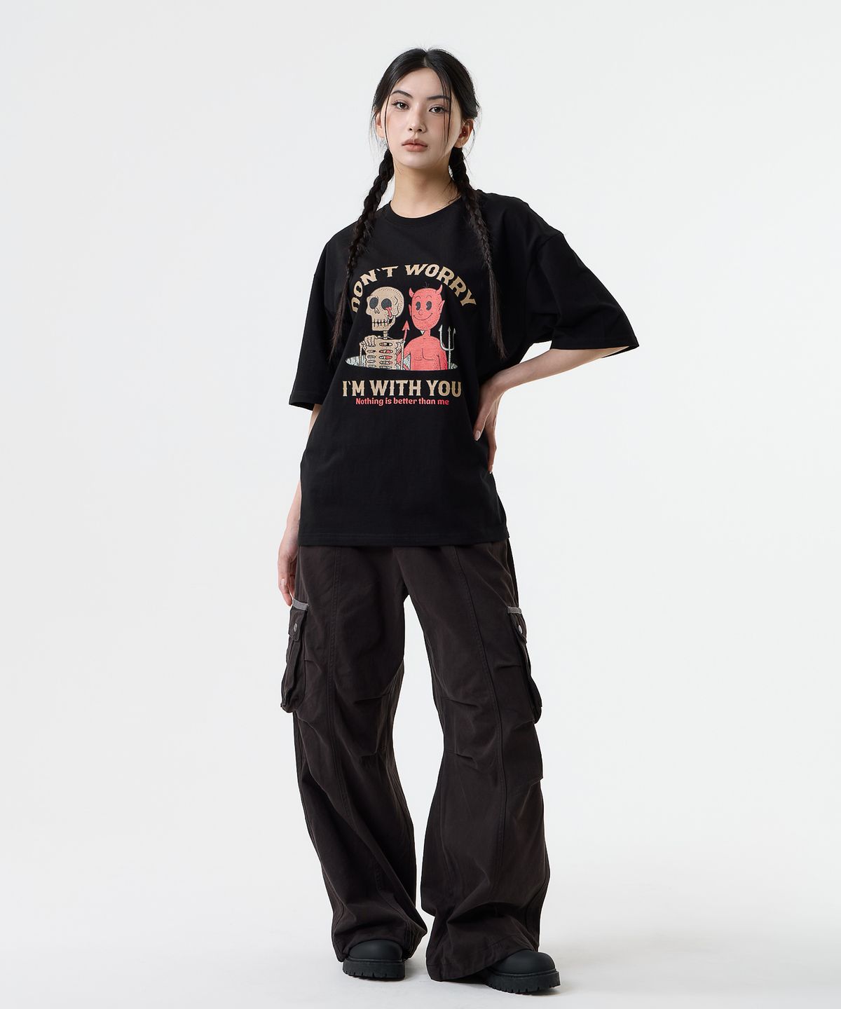 낫띵이즈베럴댄미(NOTHINGISBETTERTHANME) SKULL DEVIL TEE_black