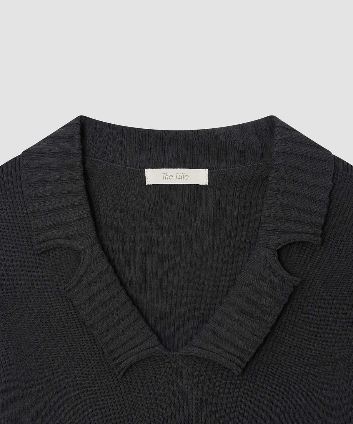 더 릴(THE LILLE) Double Collar Knit_Charcoal