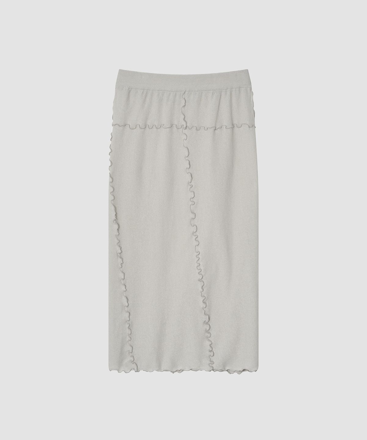더 릴(THE LILLE) Letter Line Knit Skirt_Light Gray