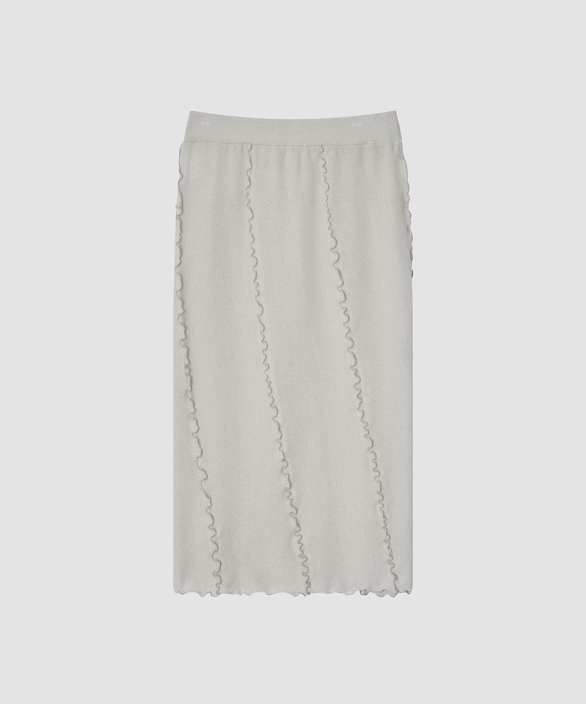 더 릴(THE LILLE) Letter Line Knit Skirt_Light Gray