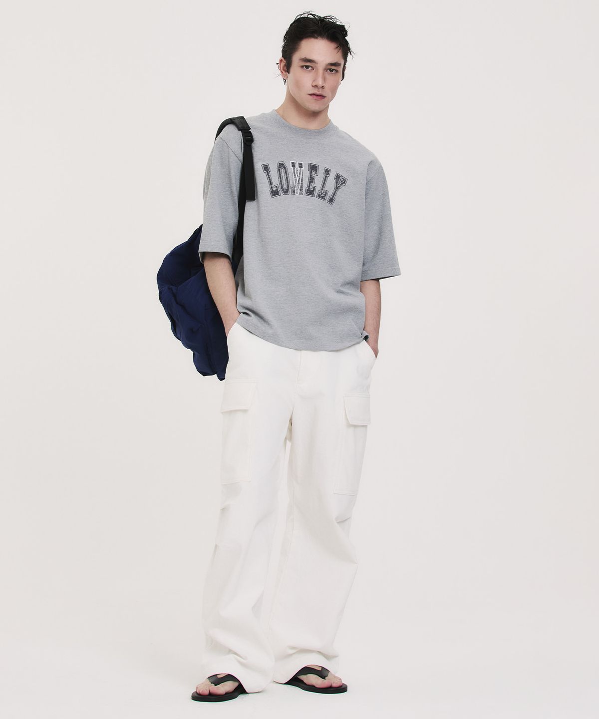 노앙(NOHANT) LONELY/LOVELY STRUCTURED T-SHIRT GRAY