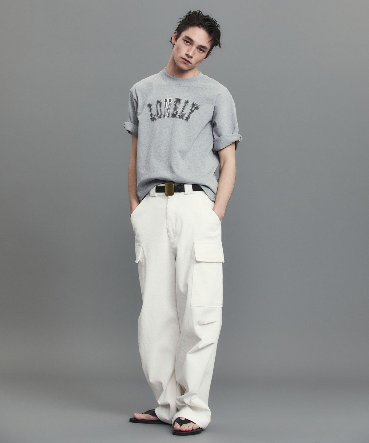 노앙(NOHANT) LONELY/LOVELY STRUCTURED T-SHIRT GRAY
