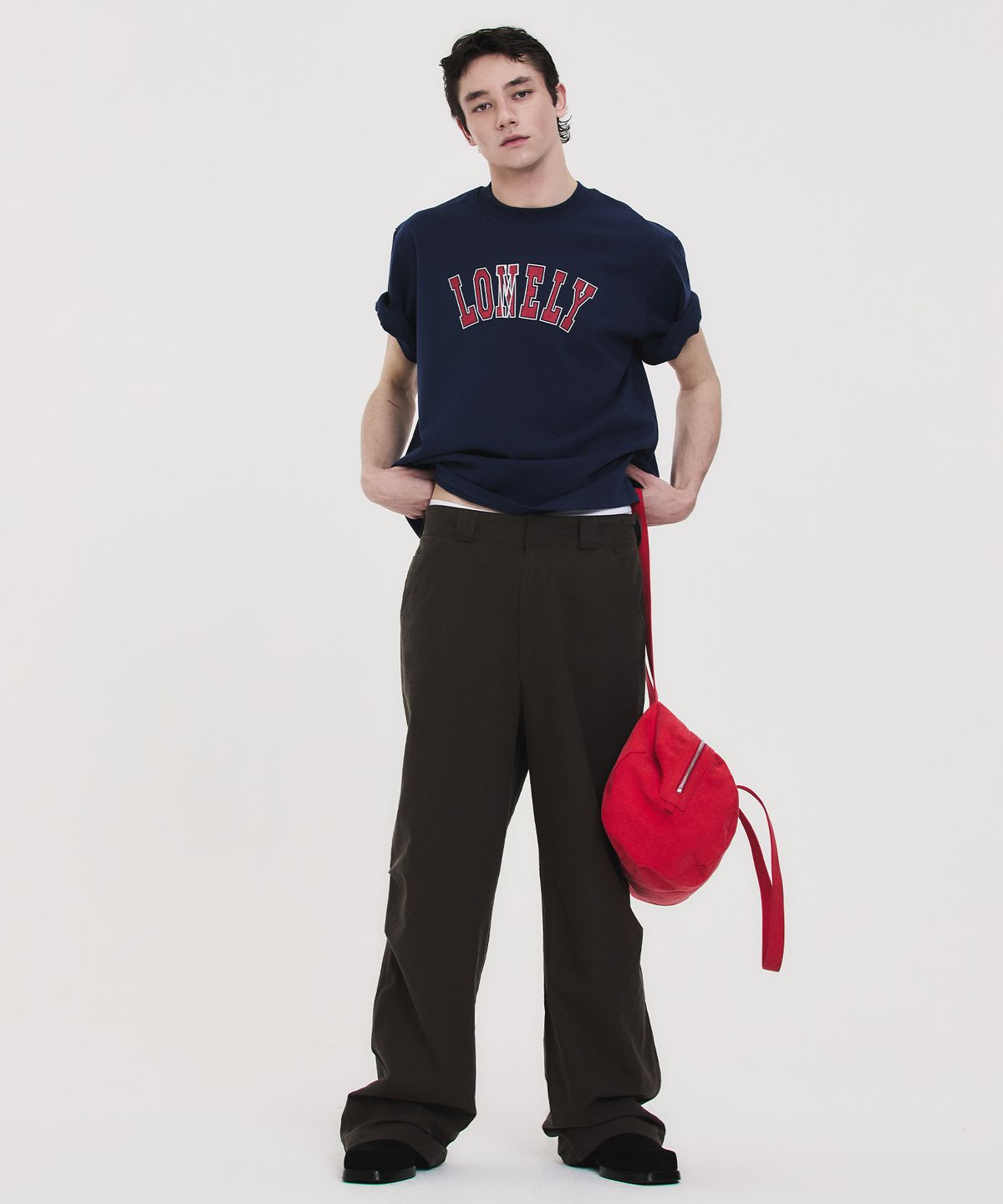 노앙(NOHANT) LONELY/LOVELY STRUCTURED T-SHIRT NAVY