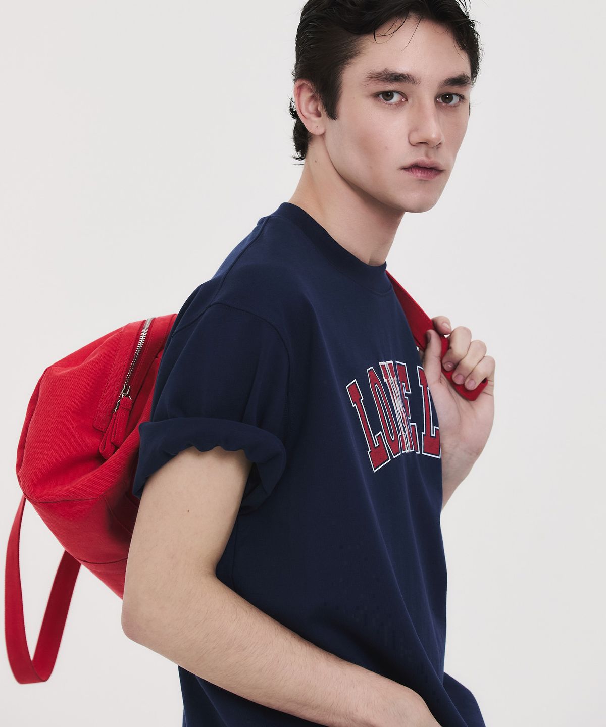 노앙(NOHANT) LONELY/LOVELY STRUCTURED T-SHIRT NAVY