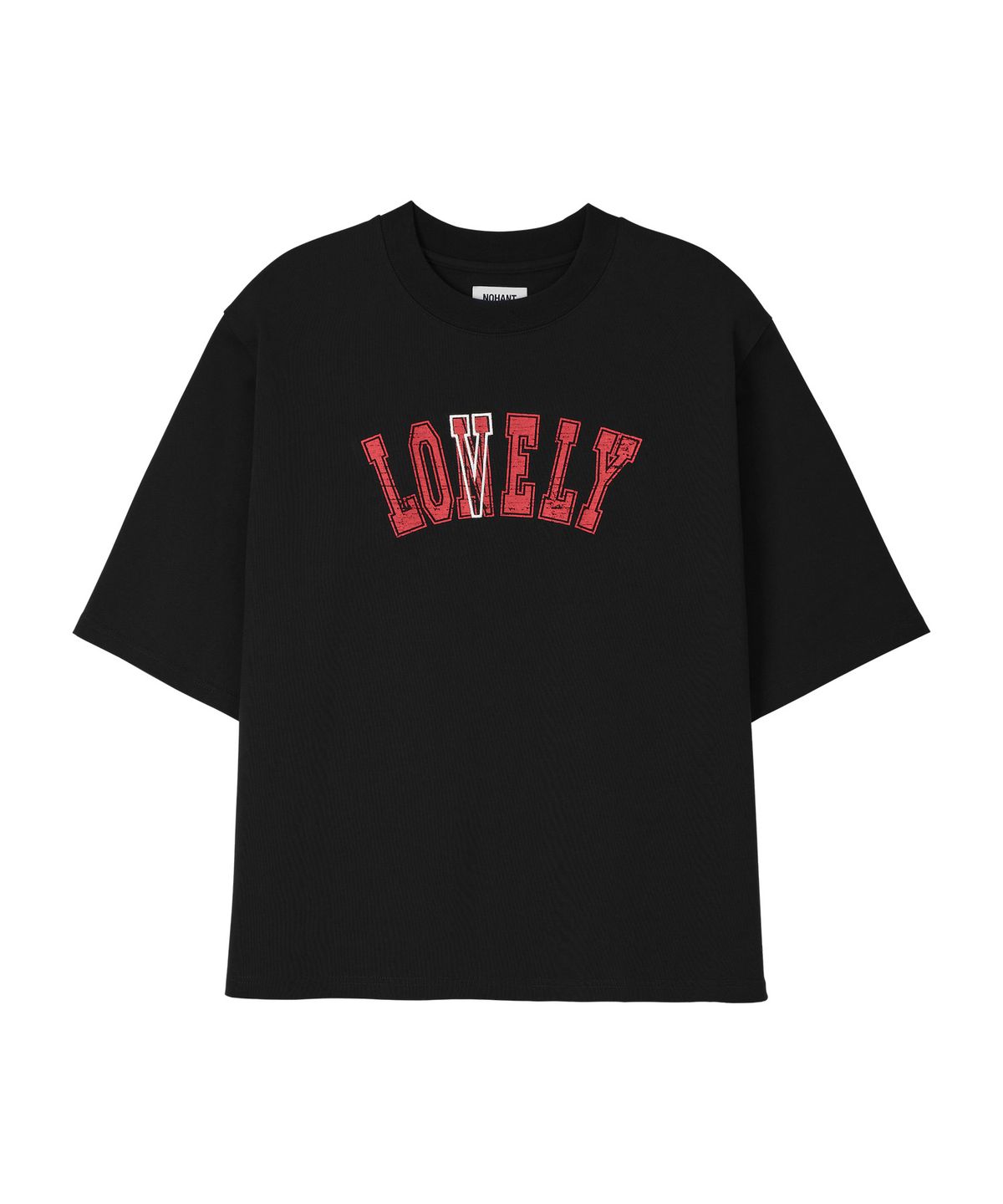 노앙(NOHANT) LONELY/LOVELY STRUCTURED T-SHIRT BLACK