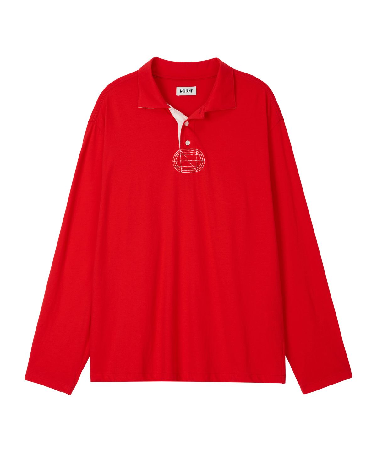 노앙(NOHANT) RELAXED LONG-SLEEVE POLO RED