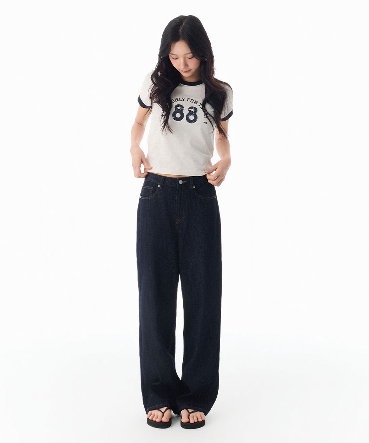 낫온리포투데이(NOT ONLY FOR TODAY) 우먼즈 88 링거 티셔츠 (2Color)