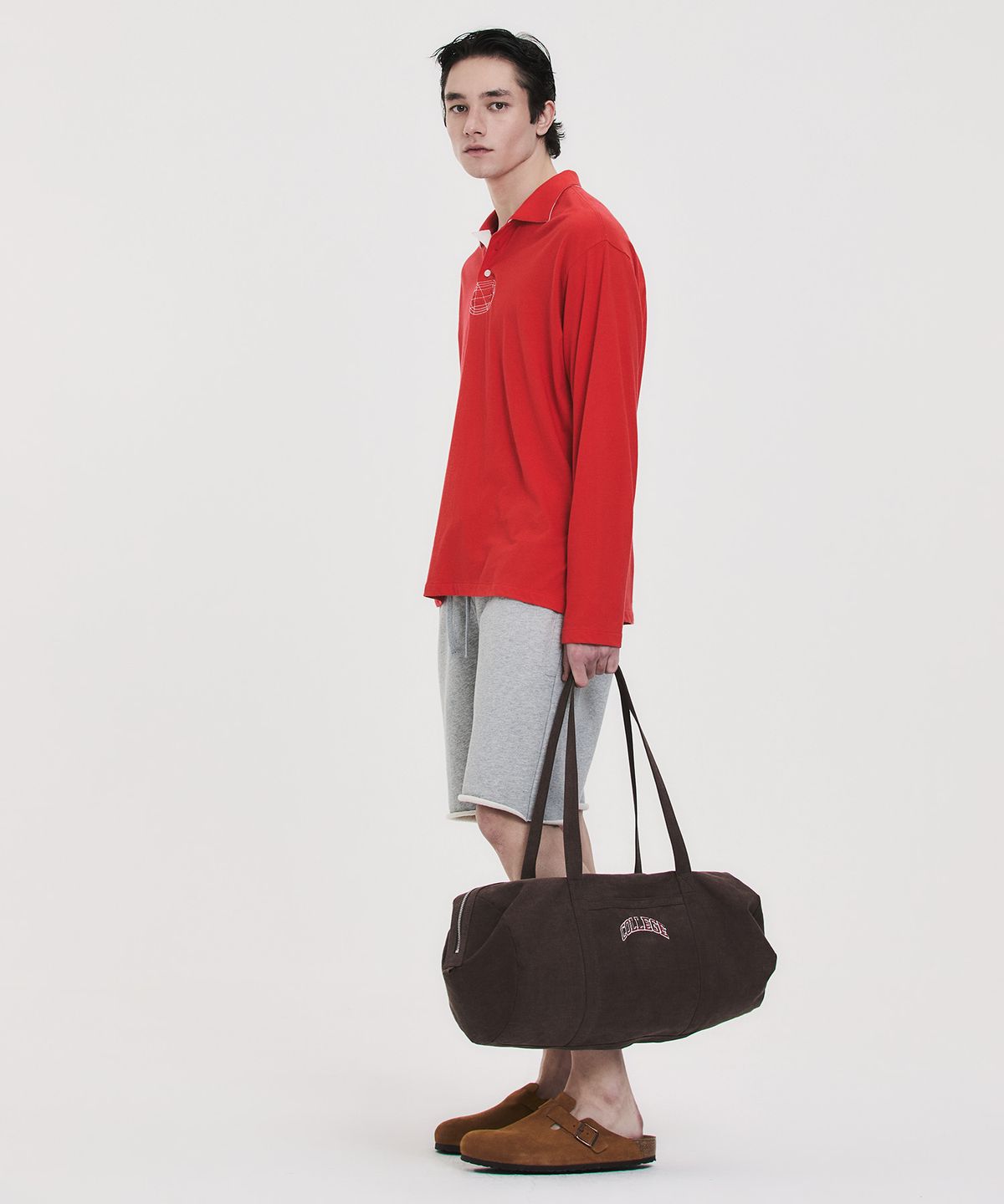 노앙(NOHANT) COLLEGE LOGO SWEAT SHORTS GRAY