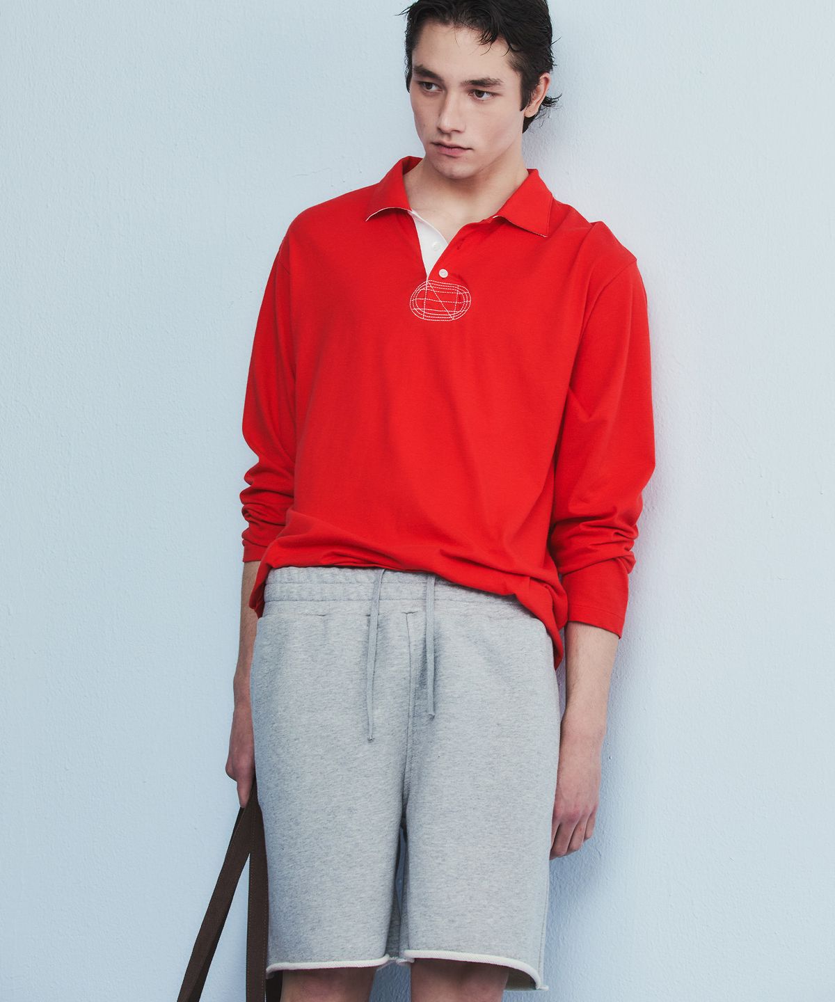 노앙(NOHANT) COLLEGE LOGO SWEAT SHORTS GRAY
