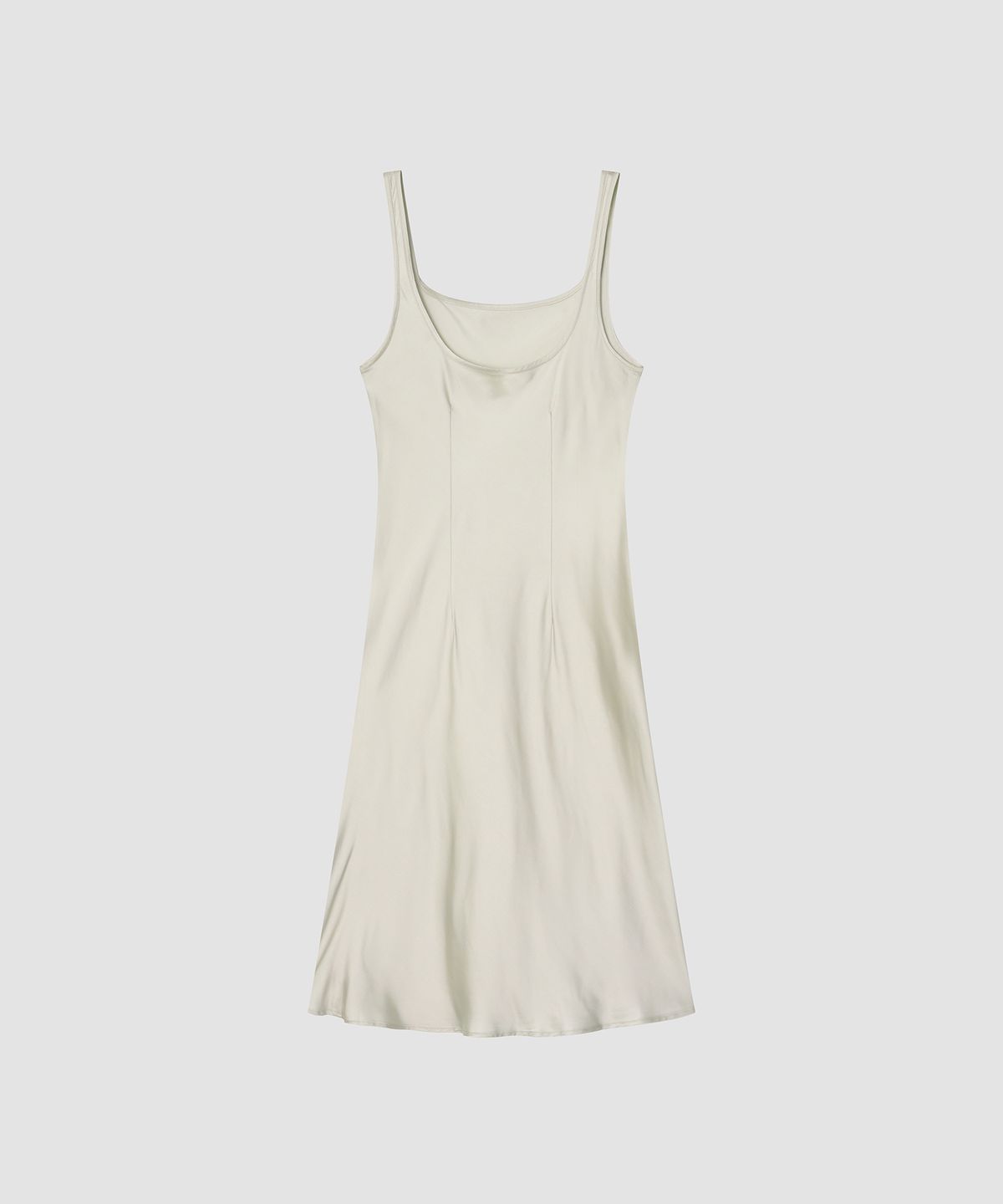 더 릴(THE LILLE) Plain Midi Satin Dress_Silver Gray