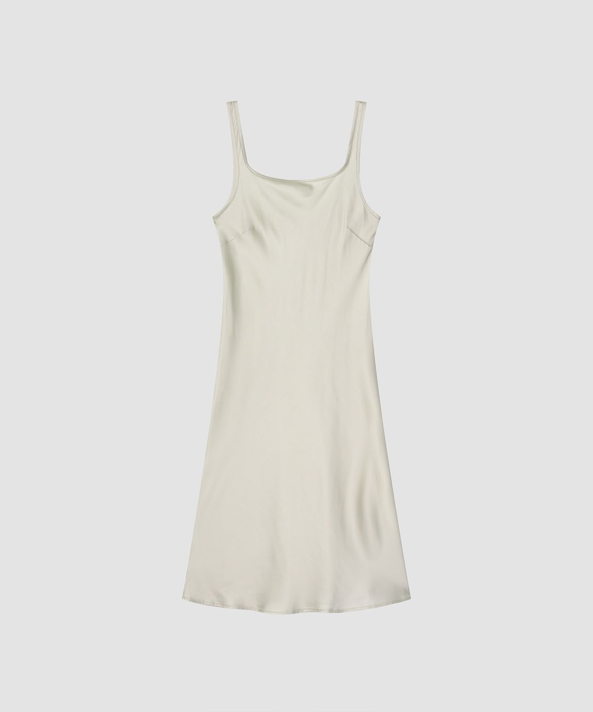 더 릴(THE LILLE) Plain Midi Satin Dress_Silver Gray