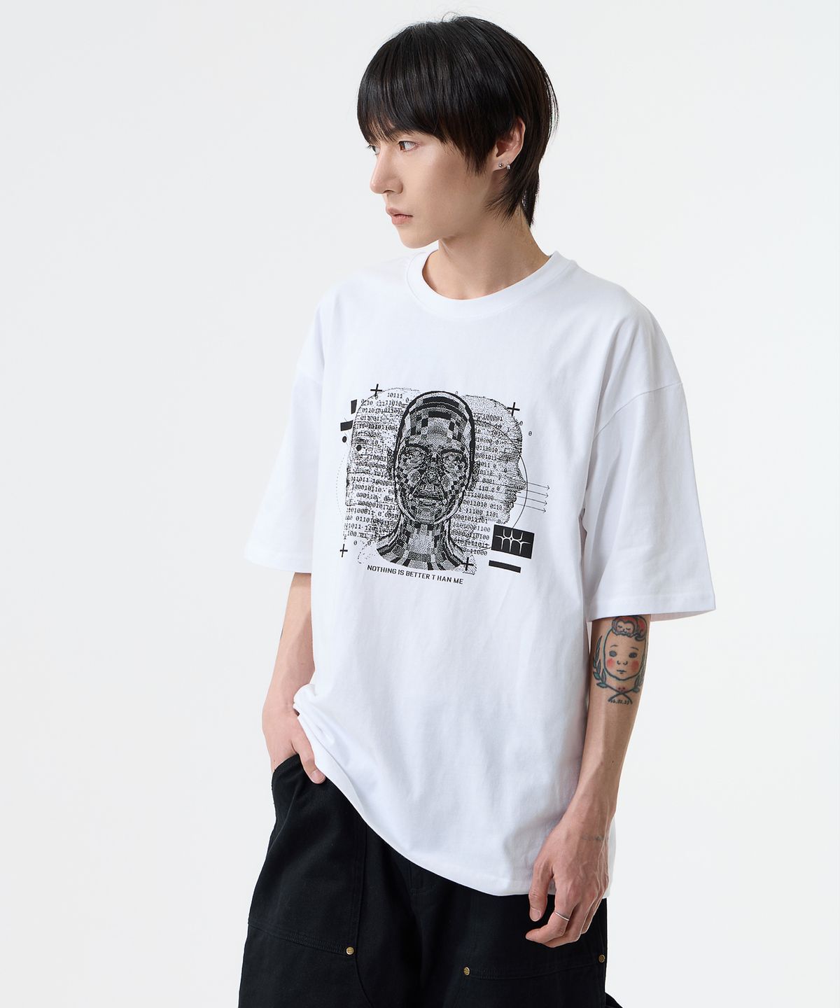 낫띵이즈베럴댄미(NOTHINGISBETTERTHANME) DIGITAL HUMAN TEE_white