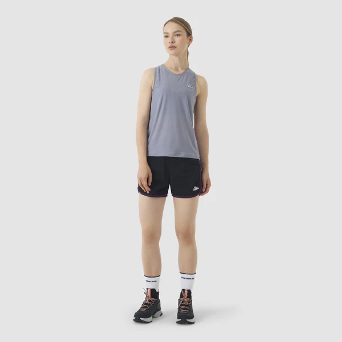 카페 드 사이클리스트(CAFE DU CYCLISTE) 로리안 액티브 러닝 2 in 1 쇼츠 블랙 퍼플 여성