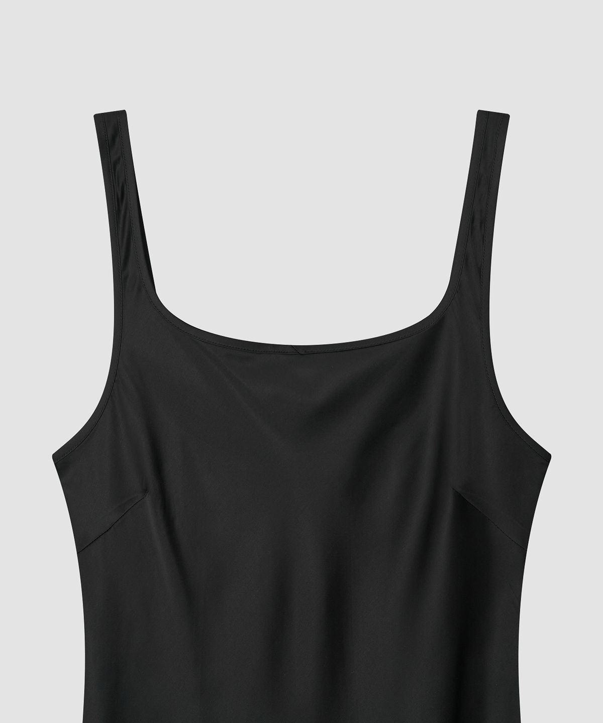 더 릴(THE LILLE) Plain Midi Satin Dress_Black