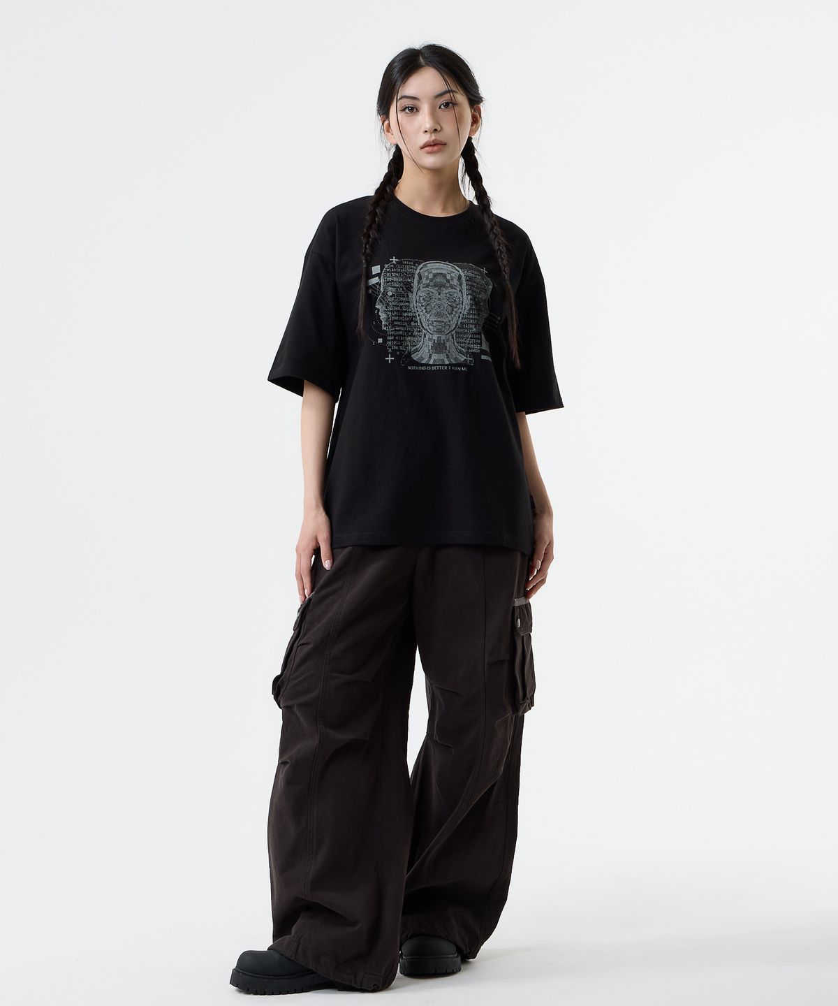 낫띵이즈베럴댄미(NOTHINGISBETTERTHANME) DIGITAL HUMAN TEE_black
