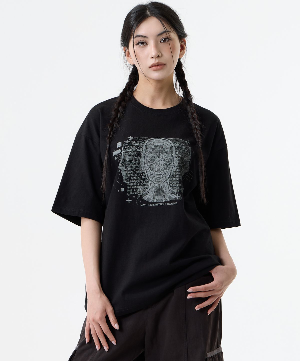 낫띵이즈베럴댄미(NOTHINGISBETTERTHANME) DIGITAL HUMAN TEE_black