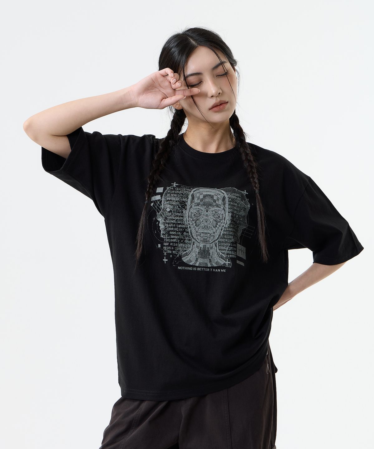 낫띵이즈베럴댄미(NOTHINGISBETTERTHANME) DIGITAL HUMAN TEE_black