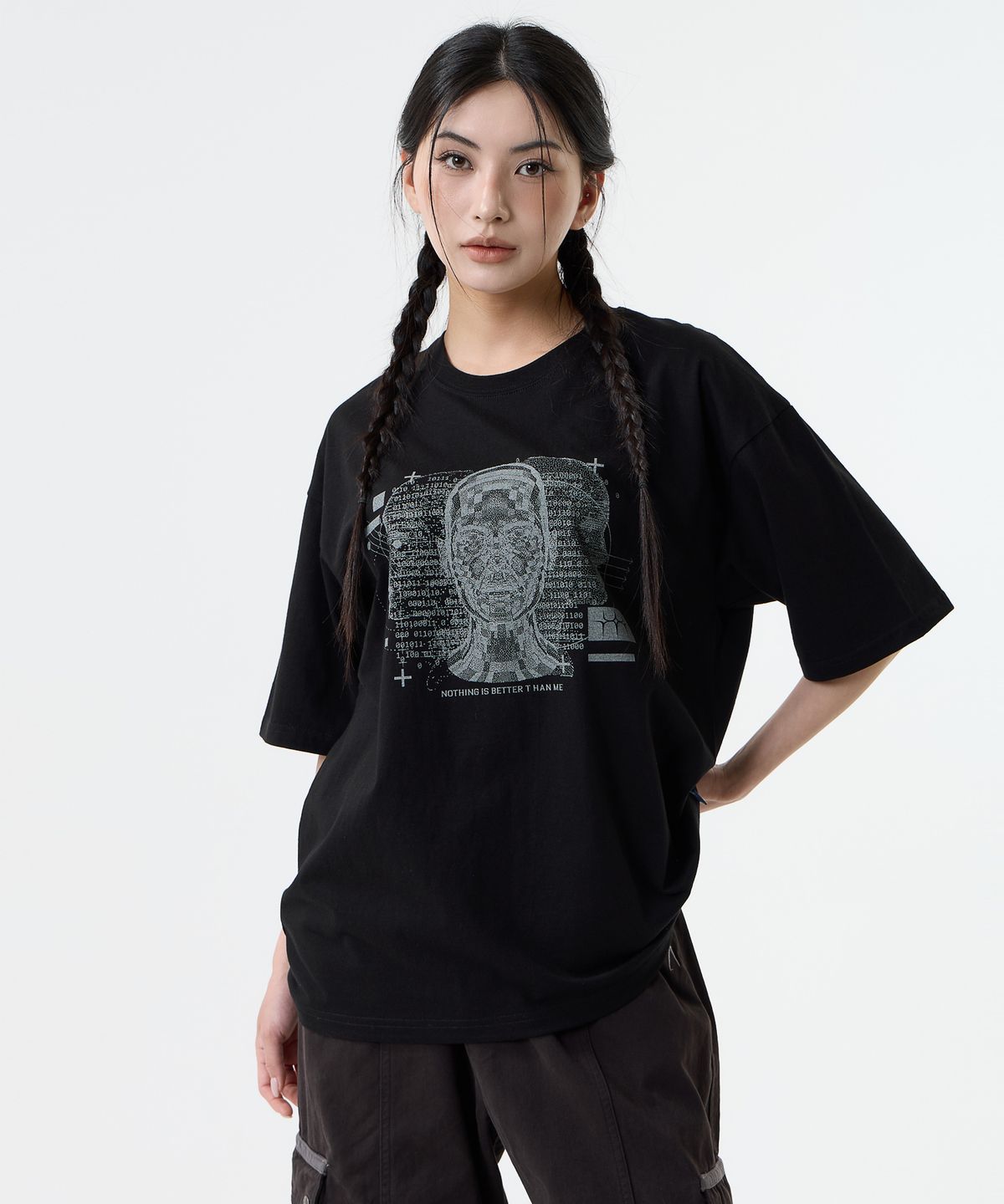 낫띵이즈베럴댄미(NOTHINGISBETTERTHANME) DIGITAL HUMAN TEE_black