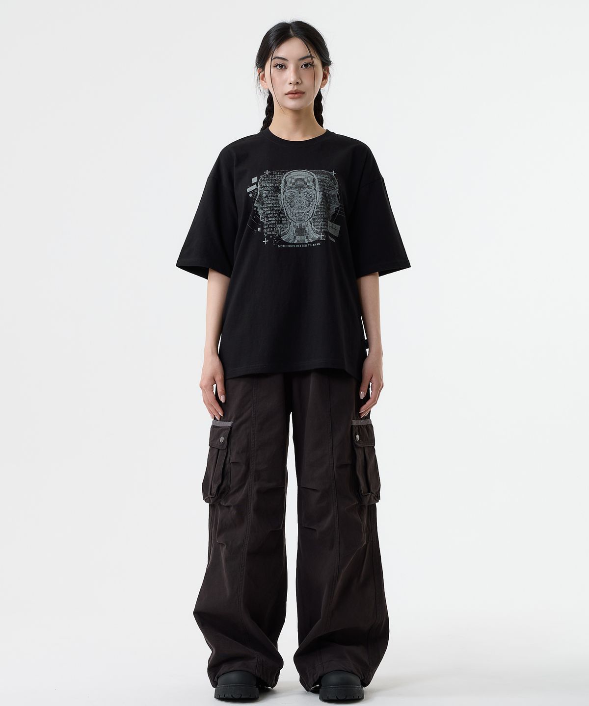 낫띵이즈베럴댄미(NOTHINGISBETTERTHANME) DIGITAL HUMAN TEE_black