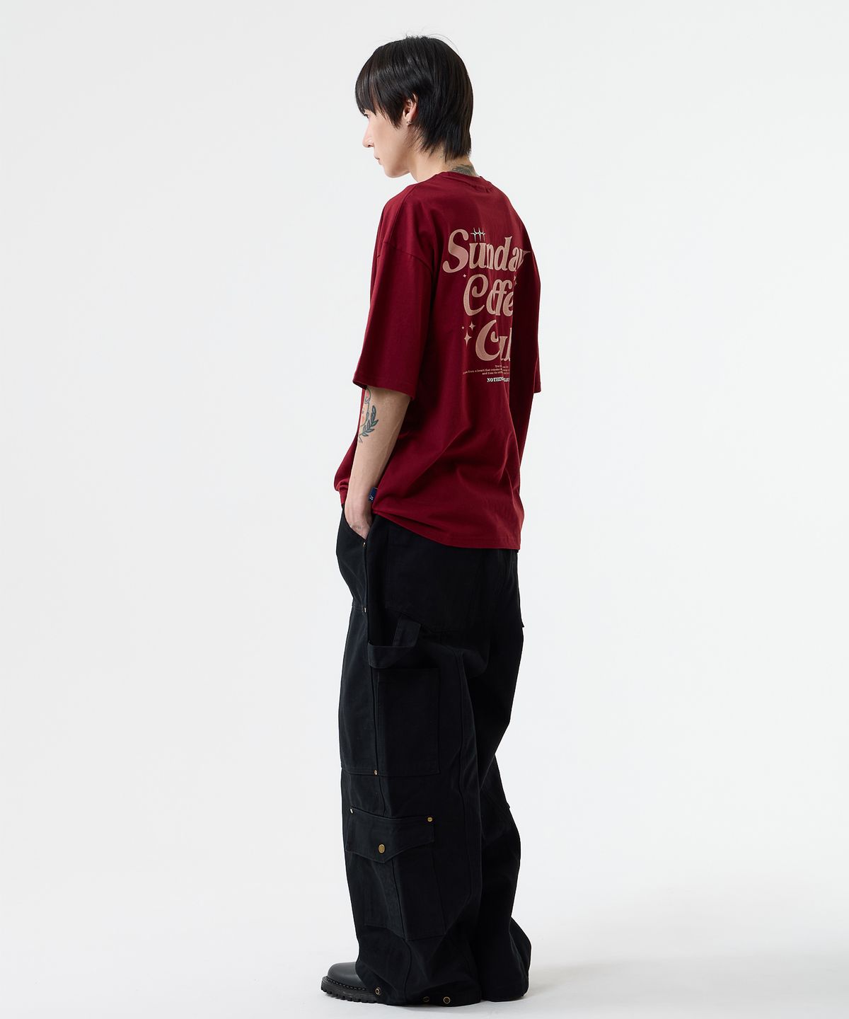 낫띵이즈베럴댄미(NOTHINGISBETTERTHANME) COFFEE CLUB TEE_burgundy