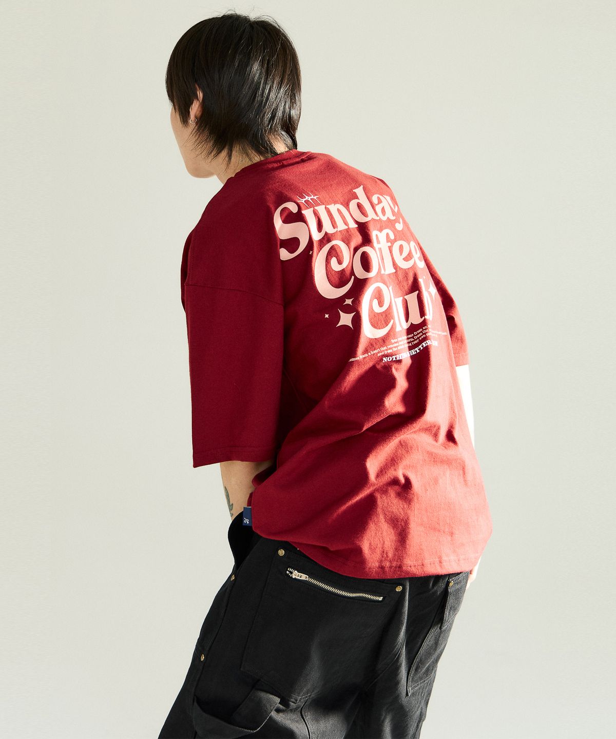 낫띵이즈베럴댄미(NOTHINGISBETTERTHANME) COFFEE CLUB TEE_burgundy
