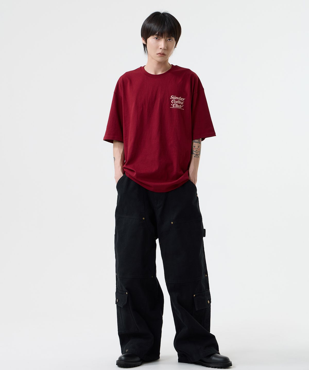 낫띵이즈베럴댄미(NOTHINGISBETTERTHANME) COFFEE CLUB TEE_burgundy