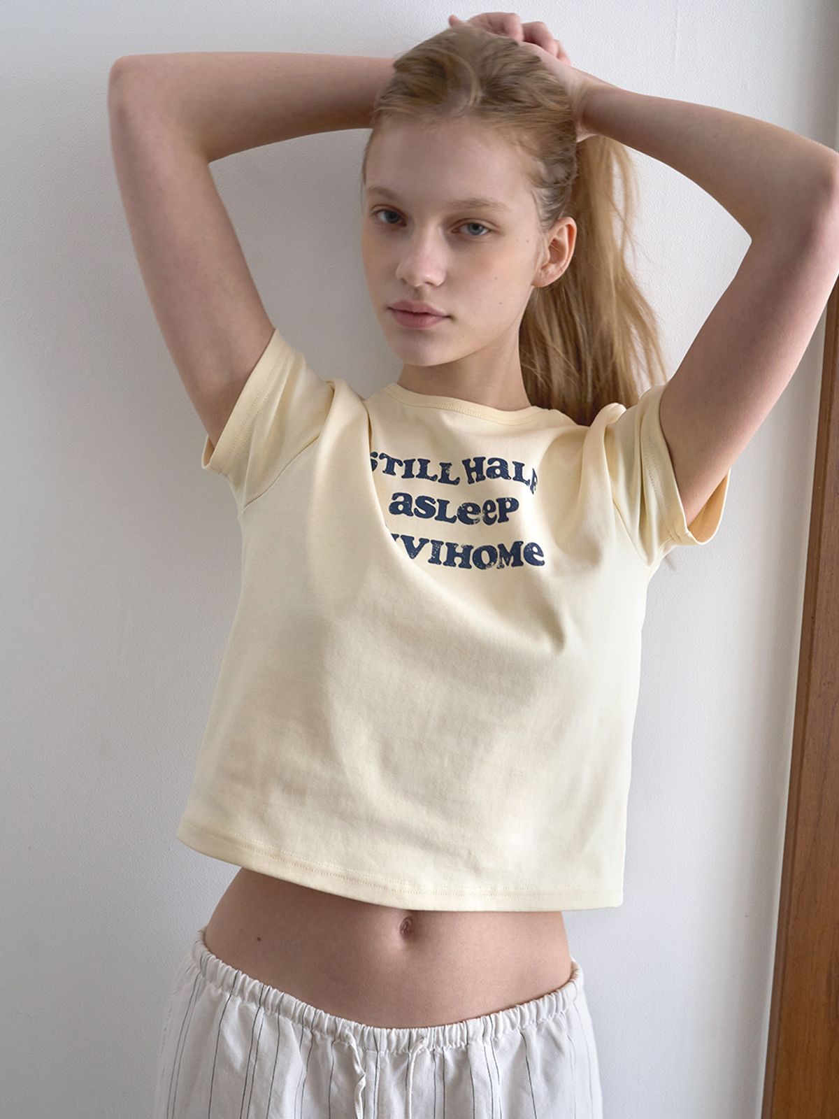 비비홈(VIVIHOME) (w) 데일리 코튼 크림버터 반팔 티셔츠