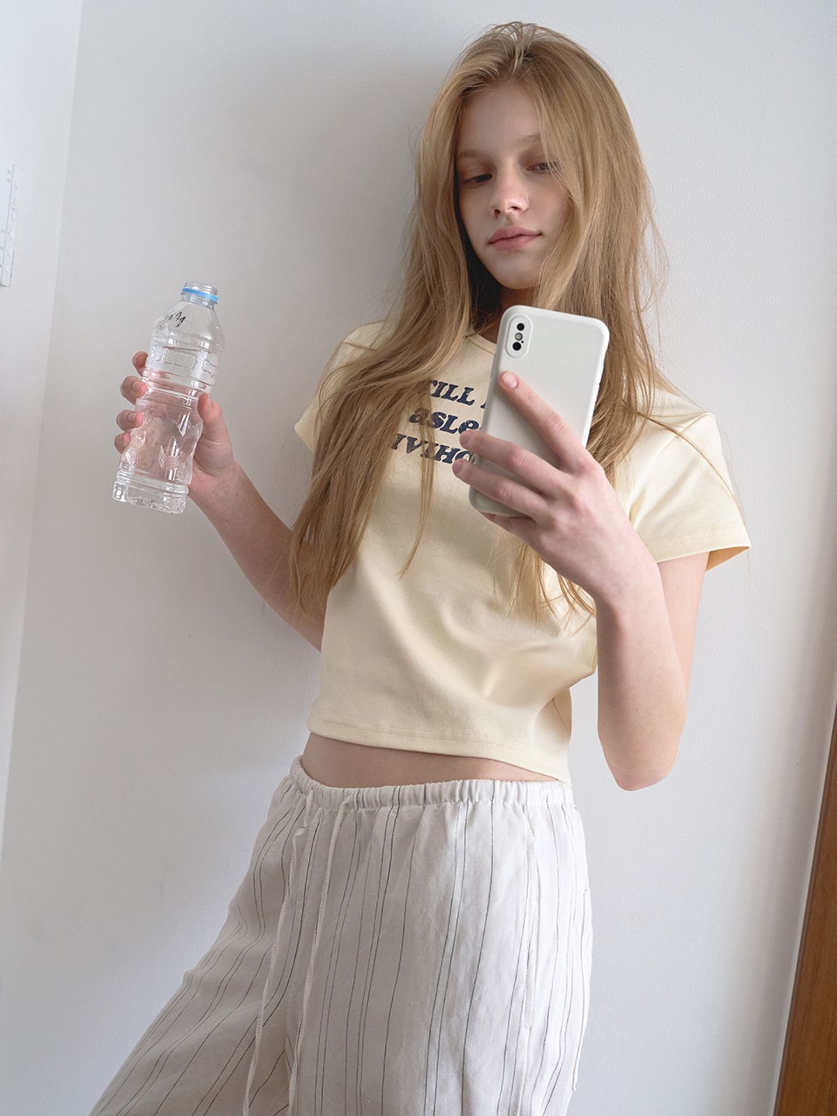 비비홈(VIVIHOME) (w) 데일리 코튼 크림버터 반팔 티셔츠