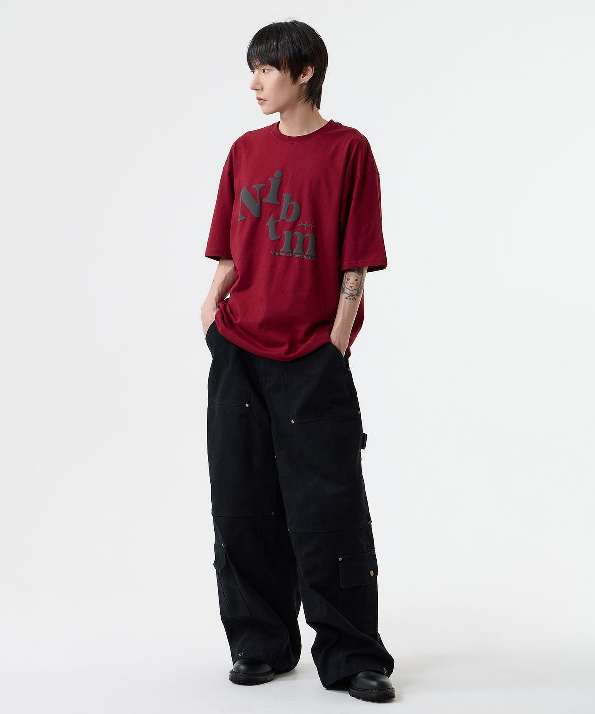낫띵이즈베럴댄미(NOTHINGISBETTERTHANME) BIG LOGO TEE_burgundy