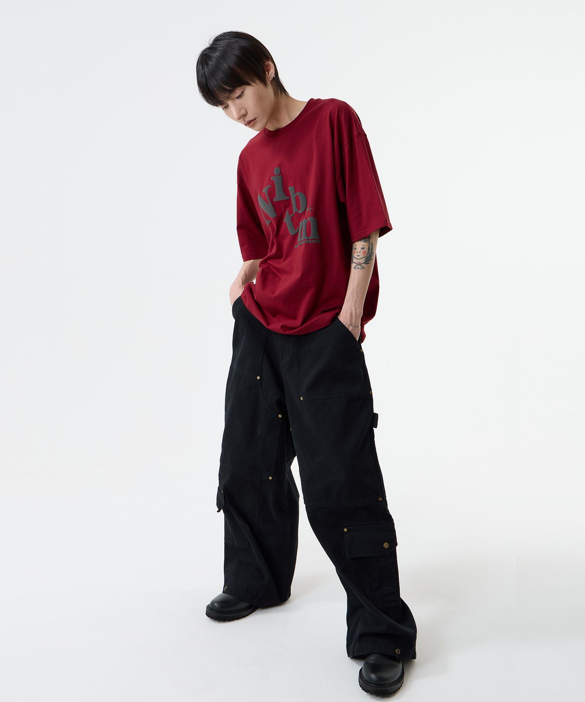낫띵이즈베럴댄미(NOTHINGISBETTERTHANME) BIG LOGO TEE_burgundy